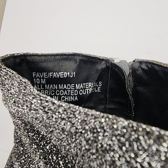 Madden Girl Fave Silver Glitter Platform Heeled Ankle Boots 10 - Picture 5 of 9